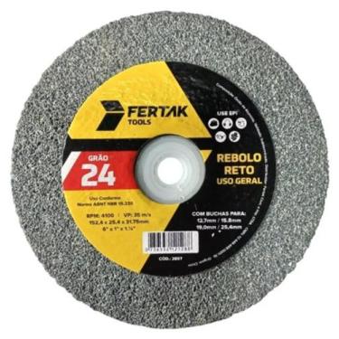 Imagem de Rebolo Reto (Pedra Esmeril) 6 Pol. x 3/4 Pol. Grão Médio 24 / 46 / 60 