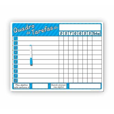 Imagem de Painel Magnético - Quadro De Tarefas Educativo Azul 1 Irmão - Micro Of