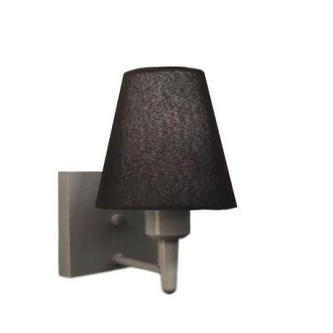 Imagem de Arandela Quadrada Md-2034 Cinza Cúpula em Tecido Cone Preto - Bivolt -