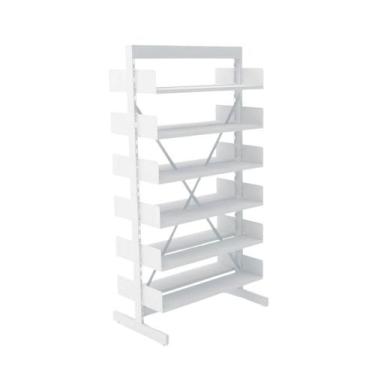 Imagem de Estante Para Biblioteca Dupla Pandin 2,30 m Branco