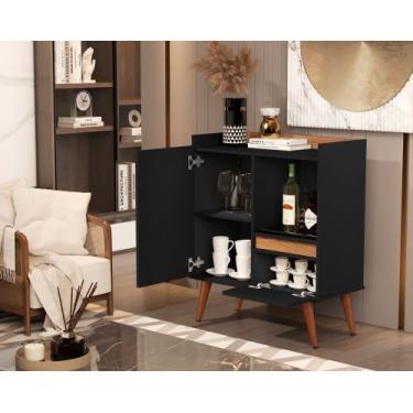 Imagem de Aparador Buffet Retro para Sala de estar ou cozinha com 2 portas e pés