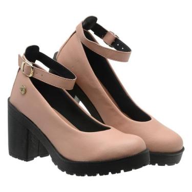Imagem de Sapato Boneca Scarpin Feminino Tira Tornozelo Removível Salto Baixo Tr
