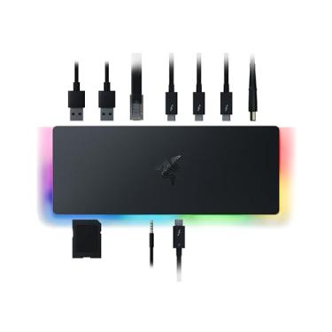 Imagem de Razer Dock Thunderbolt 4: certificado Thunderbolt 4-10 portas em um - saída de vídeo dupla 4K ou única 8K - à prova de futuro e compatível com retrocesso - iluminação RGB - Chroma