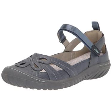 Imagem de JBU Magnolia Sapato feminino confortável casual clássico Mary Jane Sapatilhas modernas, Jeans, 8 Wide