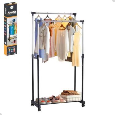 Imagem de Organizador Com Sapateira Arara Dupla Prateleira Regulável - Art house