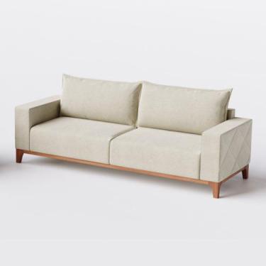 Imagem de Sofá Singapura 2,20m em Linho Safira Bege Claro - Home Mobily