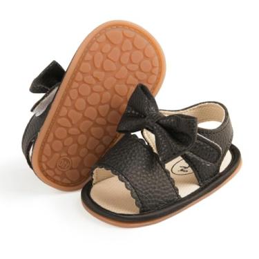 Imagem de Babelvit Sandálias infantis para bebês meninas meninos conforto premium verão ao ar livre casual praia sapatos com laço de flor antiderrapante sola de borracha recém-nascido pré-andador primeiro