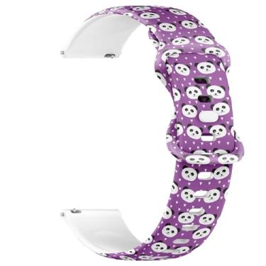 Imagem de Pulseira de silicone macia compatível com Garmin Forerunner 165/165 Music, Forerunner 35/45/45S, 20 mm, pulseira de relógio esportivo de substituição (urso panda roxo)