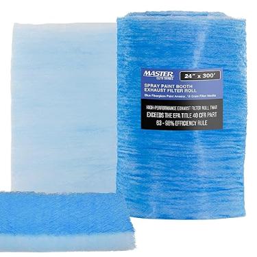 Imagem de Rolo de filtro de exaustão para cabine de pulverização Master Elite Premium, 60,96 cm x 7,96 m - 18 gramas - prendedor de tinta de fibra de vidro resistente - captura armadilhas de partículas de tinta overspray em cabines de retoque de autocarroceria automotiva