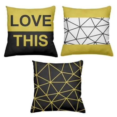 Imagem de Kit 3 Almofadas Cheias Decorativas 40 x 40 Love This - Deluzz