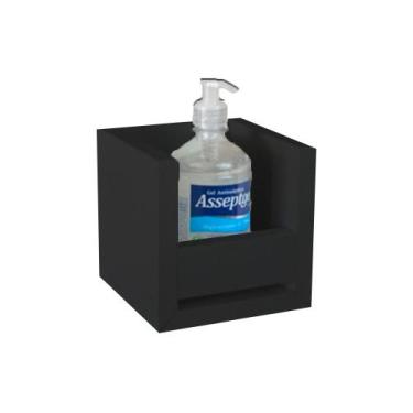 Imagem de suporte álcool em gel preto Hub18