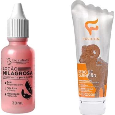 Imagem de Kit Sebo De Carneiro Esfloiante Fashion 200ml + Loção Milagrosa Bio In