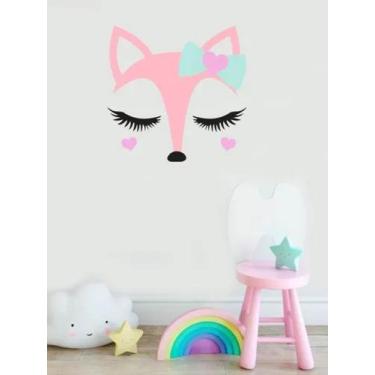 Imagem de Adesivo De Parede Decoração Infantil Raposa Laço - pinkie