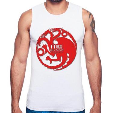 Imagem de Regata Fire and Blood Targaryen - Foca na Moda, Branco, GGG