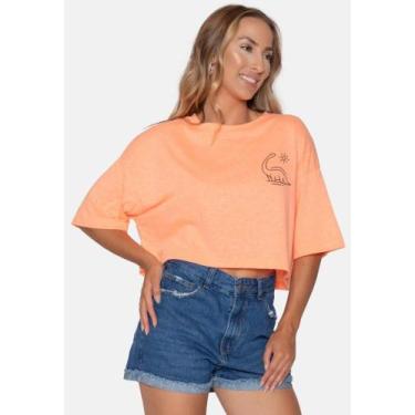 Imagem de Camiseta Básica Cropped de Algodão  - LE JULIE, Laranja, G