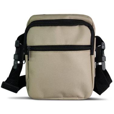 Imagem de Shoulde Bag Preta Lisa Bolsa Pochete Transversal 3 Divisórias - PauloB