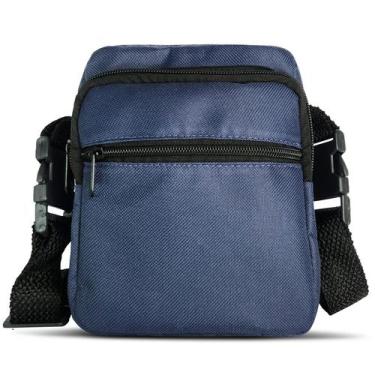 Imagem de Shoulde Bag Preta Lisa Bolsa Pochete Transversal 3 Divisórias - PauloB