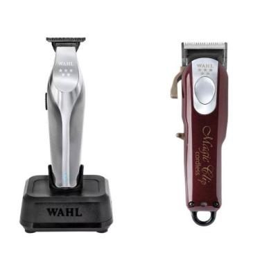 Imagem de Kit Maquina De Cortar Cabelo Magic Clip e de Acabamento Hi-Viz - Wahl
