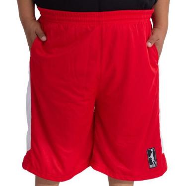 Imagem de Bermuda Basquete Masculina M10 Plus Size Action, Vermelho, G2