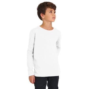 Imagem de Camiseta Manga Longa Básica Infantil Lisa Dia a Dia-Unissex