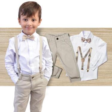 Imagem de Roupa Juvenil Social Masculino Batizado Casamento Gravata E Suspensóri