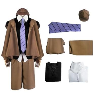 Imagem de Anime Dazai Osamu Cosplay Fantasia Bungo Stray Outfit Ranpo Edogawa Detetive Uniformes Festa Halloween, Marrom, GG