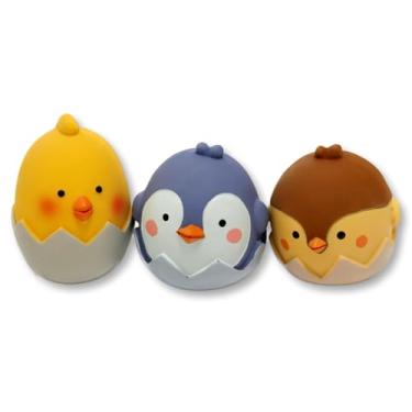 Imagem de GOSUNY TOYS Brinquedos de látex para cães, pinguim de borracha e galinha, brinquedos de látex para cães pequenos (pacote com 3)