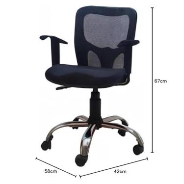 Imagem de Cadeira Diretor India com braço Regulavél - Rossi Cadeiras (Preto)