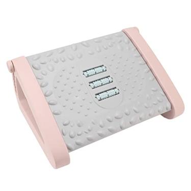 Imagem de Apoio para Os Pés Ergonômico Ajustável Com Massagem para Uso Doméstico No Escritório (Rosa)
