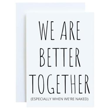 Imagem de Oh Shirt and More LLC We Are Better Together (especially when we're Naked), relacionamento engraçado de humor adulto, aniversário, cartão de felicitações do dia dos namorados com envelope