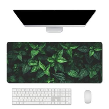 Imagem de Tapete de mouse grande verde para mesa, tapete de mesa grande, mouse OAD Gaming mousepad com borda costurada - Base de borracha antiderrapante para escritório, computador, teclado, laptop