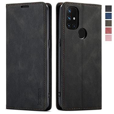 Imagem de Capa para OnePlus Nord N10 5G, capa carteira OnePlus Nord N10 5G com suporte magnético para cartão para OnePlus Nord N10 5G 6,5" (preto)