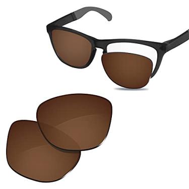 Imagem de Glintbay Lentes de óculos de sol de substituição 100% precisas para Oakley Frogskins Mix OO9428 - Marrom polarizado