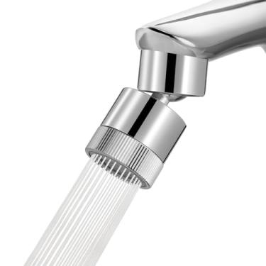 Imagem de Hibbent Pulverizador de pia de cozinha com fluxo duplo de água - aerador giratório de 360 graus para torneira de banheiro - Pulverizador de água fácil de controlar com uma mão - 2,5 GPM - 55/64