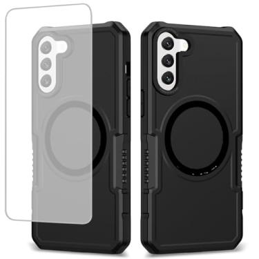 Imagem de Gufuwo Capa para Galaxy S22, capa para Samsung S22 SM-S901U com protetor de tela de vidro temperado, [compatível com MagSafe] Capa protetora de telefone de grau militar à prova de choque para Samsung