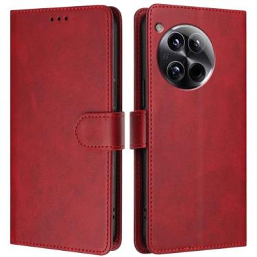 Imagem de Asdsinfor Capa carteira para OnePlus 13, [bloqueio RFID] Suporte para 3 cartões [capa interior de TPU à prova de choque] Capa protetora magnética de couro PU para OnePlus 13, vermelho YBW