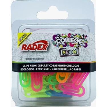 Imagem de Clipe Colorido Plástico Neon 2 com 100 unidades - Radex