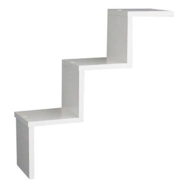 Imagem de Prateleira Nicho Escada W 45x14x44 Livros Decoração - Branco - Level11