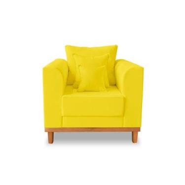 Imagem de Poltrona Viena Beny Suede Amarelo - Madeira Prima Deccor