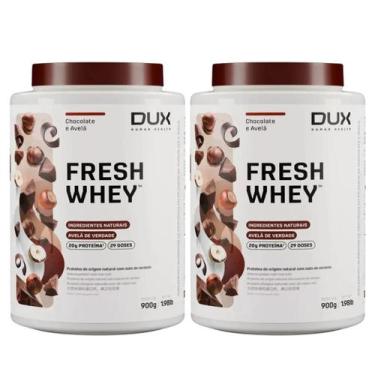 Imagem de 2x Fresh Whey Dux Chocolate Belga E Avelã 900g, Chocolate Belga e Avel