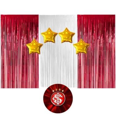 Imagem de Kit decoração de FESTA Internacional 3 Cortinas Metalizada + 4 balões 