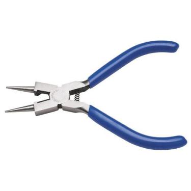 Imagem de Alicate Bico Redondo 5" Tramontina Basic Aço Especial Em Pvc Azul Tram
