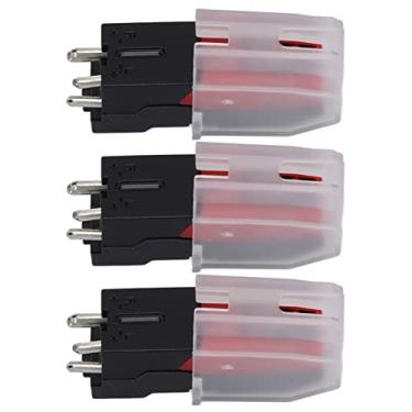 Imagem de Agulha de toca-discos com agulha para toca-discos, agulha de reposição para toca-discos de vinil, peça de reprodutor de discos, 3 peças, agulha de substituição para toca-discos Phgh Styluor (mastro de