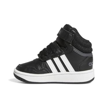 Imagem de adidas Tênis de basquete feminino Hoops 3.0 Low, Preto/branco/cinza, 18
