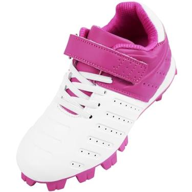 Imagem de Sooneeya Chuteiras de beisebol infantis FG – Tênis de softbol leve para meninos e meninas – Tênis esportivo juvenil de softbol, rosa, 15