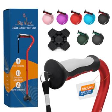 Imagem de BigAlex Bengala Dobrável Para Homens E Mulheres, Bastão De Estabilidade Ajustável Para Mobilidade, Resistente, Dobrável, Leve, Auxílio De Viagem Portátil Com Alça Confortável Para Idosos E Adultos