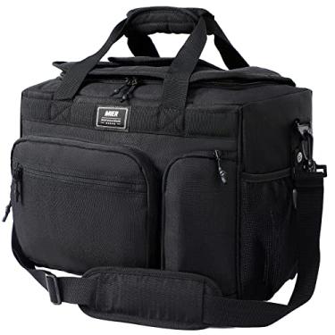 Imagem de Bolsa térmica à prova de vazamento para homens e mulheres, saco de almoço macio isolado para adultos com vários bolsos, 30L, preta