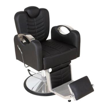 Imagem de Cadeira de Barbeiro Encosto Reclinável Madri  Base Redonda - CC&S, Pre