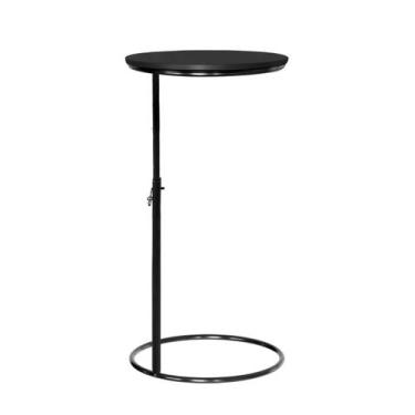 Imagem de Mesa Apoio Notebook Canto Sofá Tampo MDF Preto Pé Ferro - Casa Roma, P