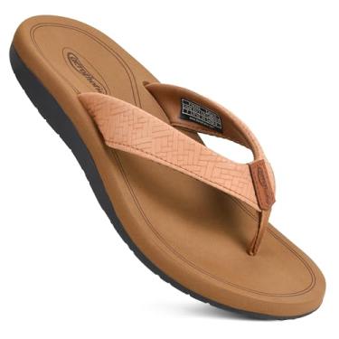 Imagem de AEROTHOTIC Chinelos femininos com suporte de arco – Slip On Recovery Plantar Fascite Alívio ortopédico – Sandálias femininas leves de amortecimento – Tapete de ioga para uso interno e externo